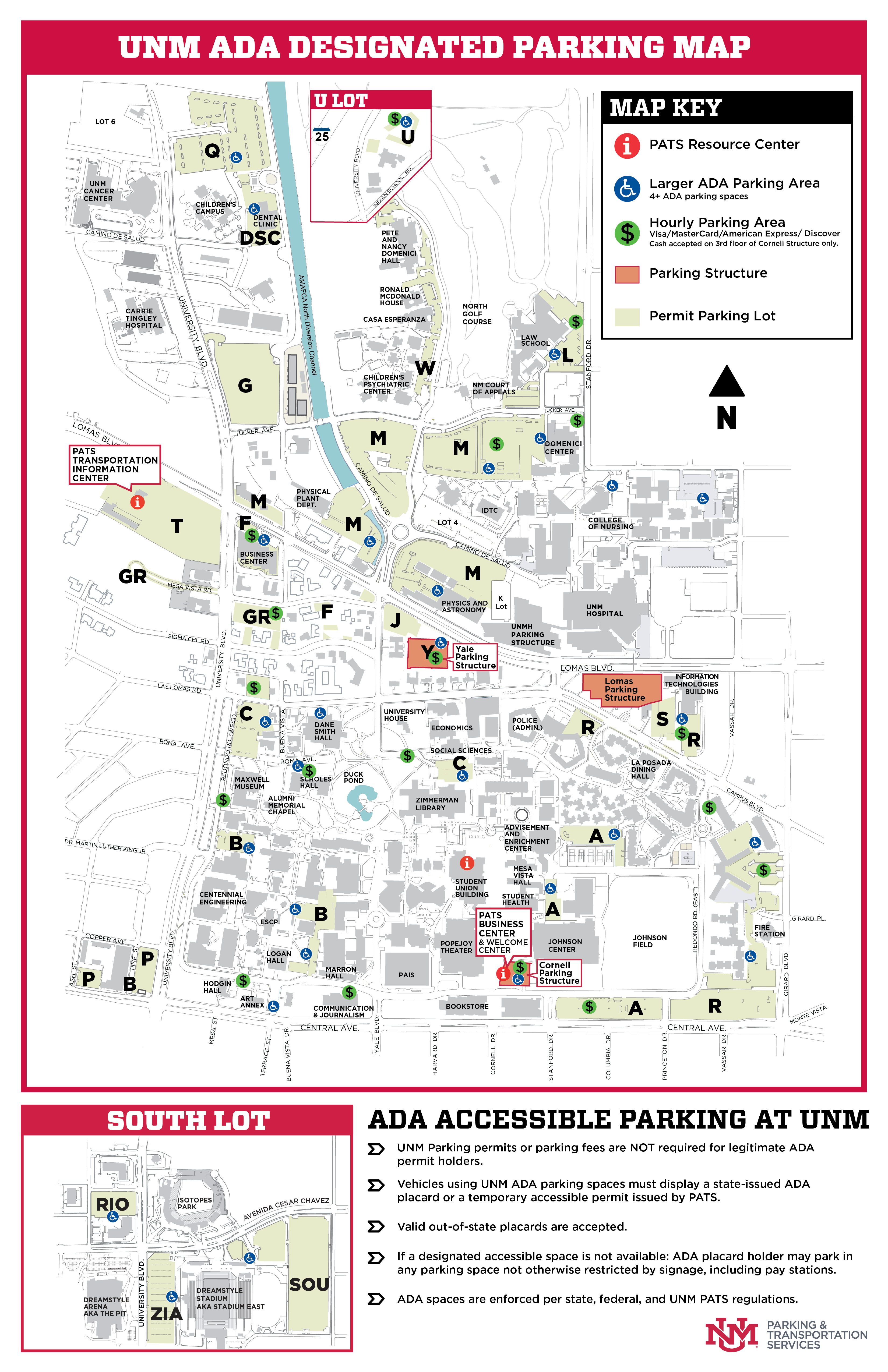UNM ADA Parking Map