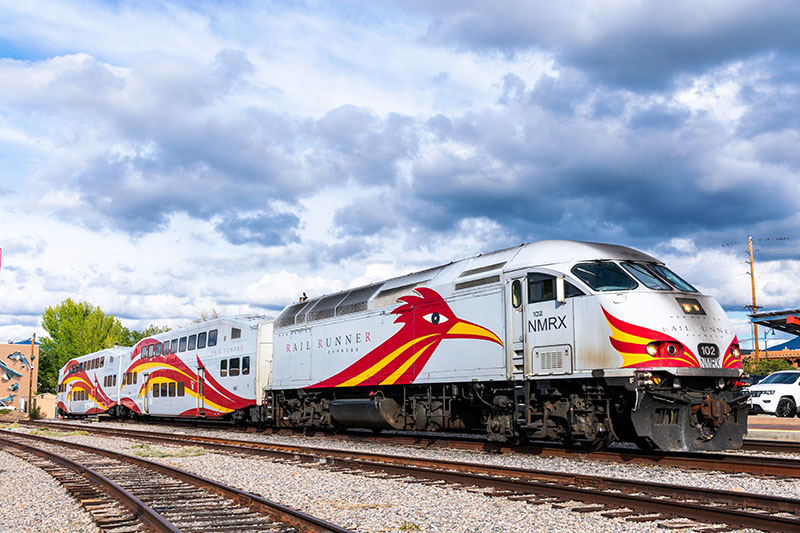 new mexico rail runner express at stopped location