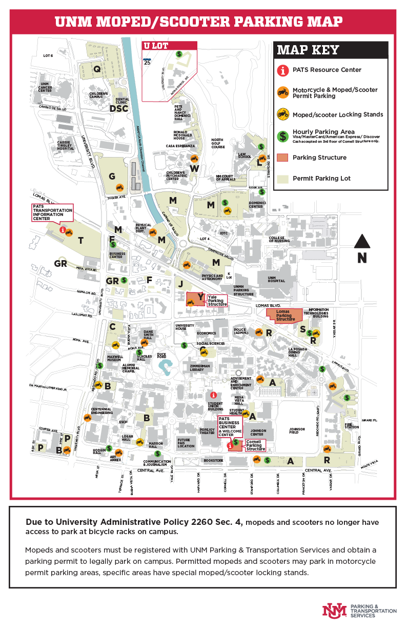 UNM Moped and Scooter Parking Map
