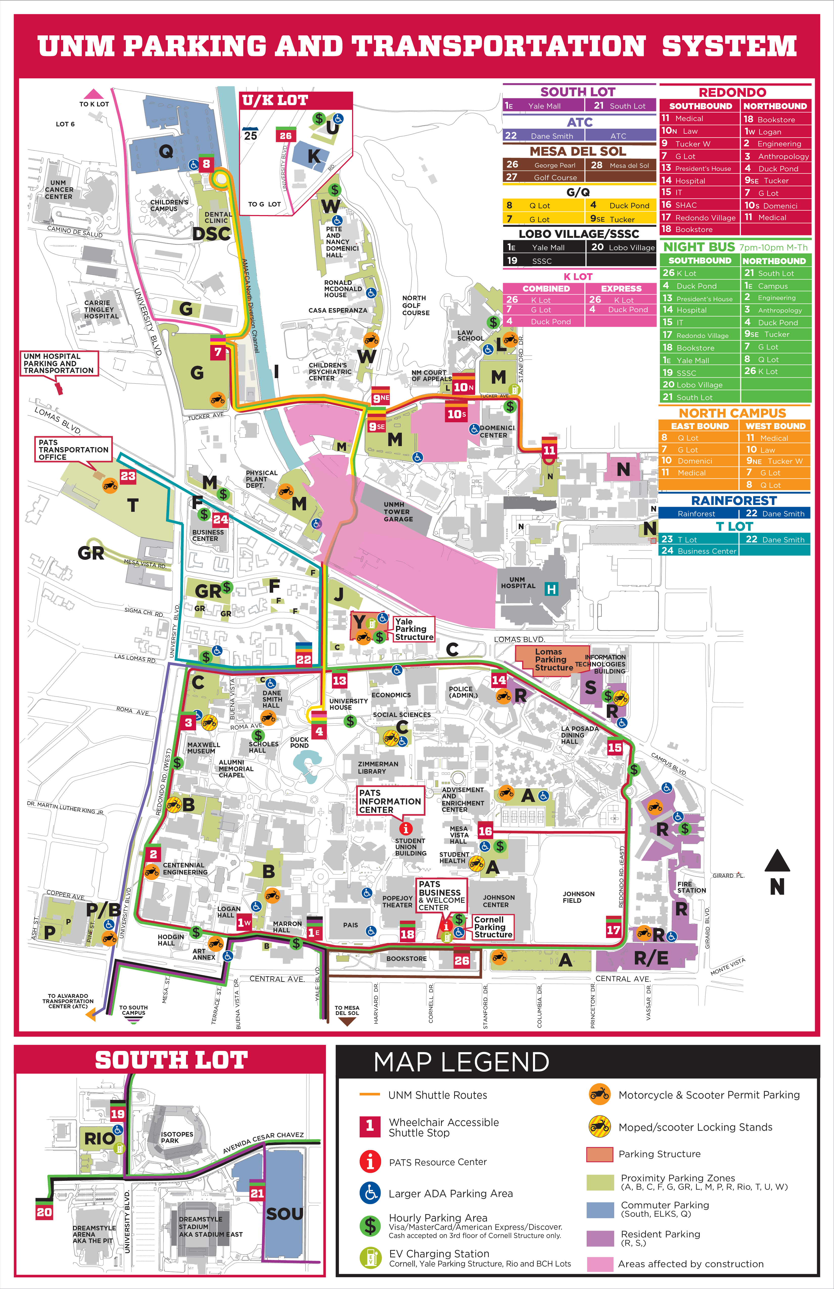 Unm Parking Lot Map