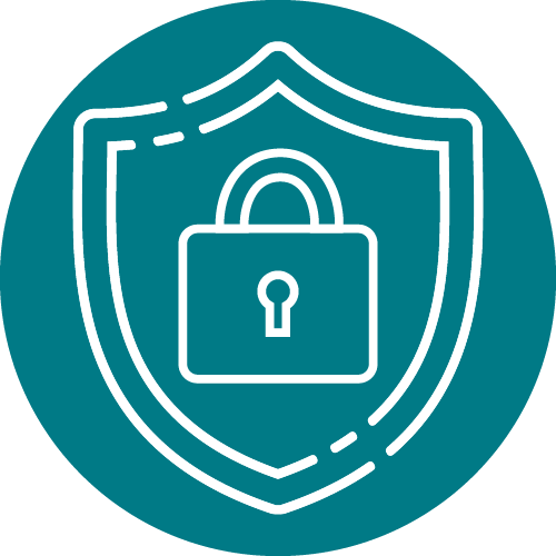 Security Icon with shield and lock